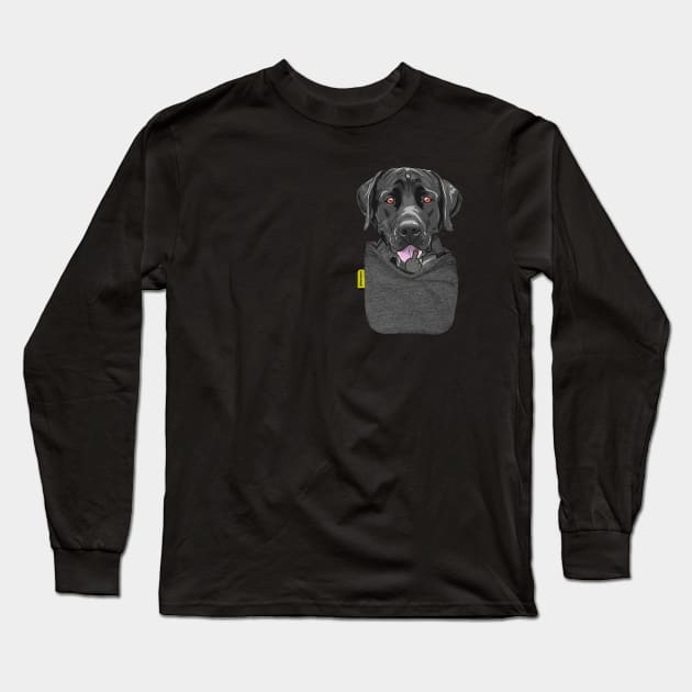 Labrador Retriever FU Pocket Long Sleeve T-Shirt by darklordpug